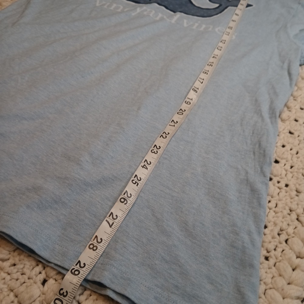Vineyard Vines Men M Snowflake Whale Pocket Blue Logo Backhit Spellout Long Sl - Picture 5 of 10